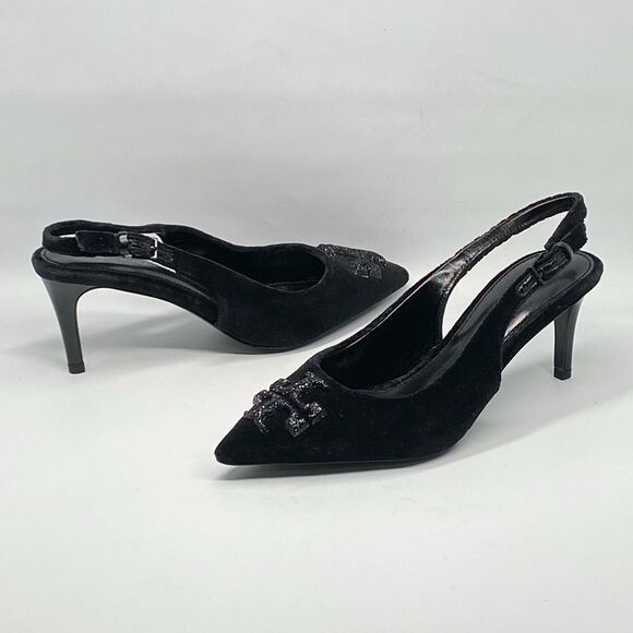 Tory Burch Eleanor Pavé Velvet Slingback Pointed Toe Pump size 6 - Picture 11 of 16